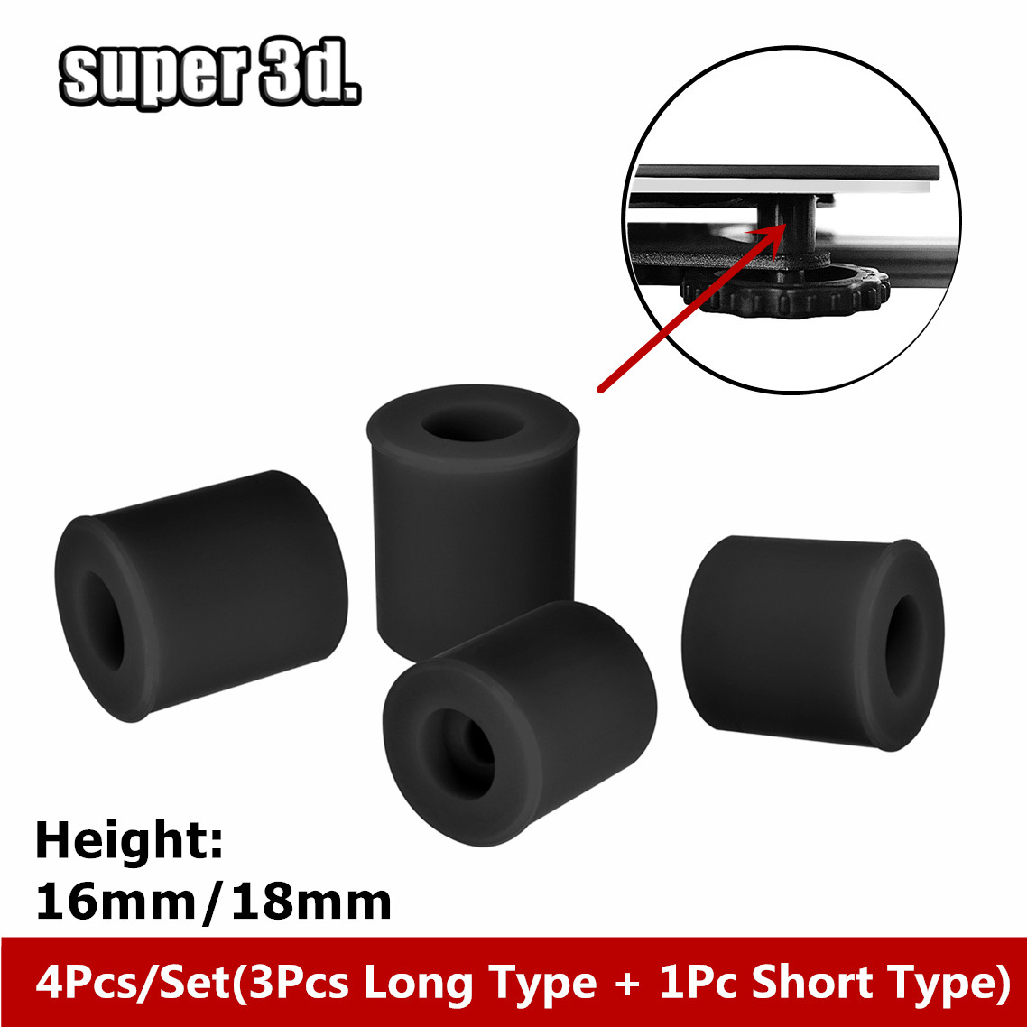 3D Printer Stand - 4/8/20 adet sıcak yatak tesviye silikon