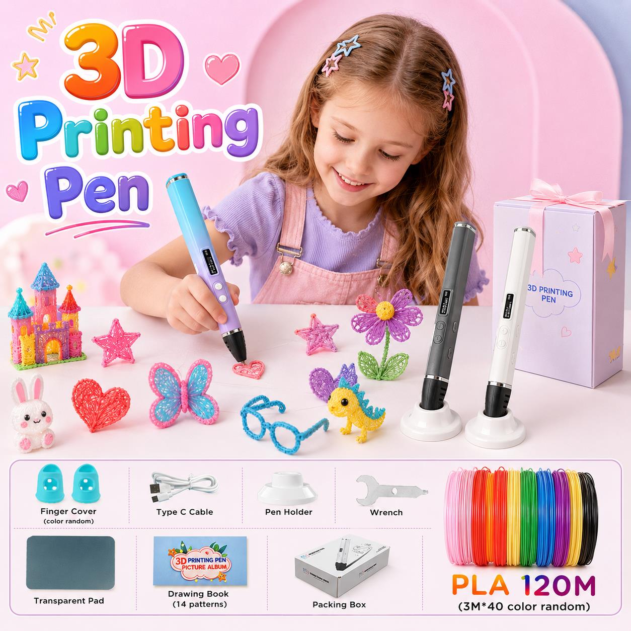 Pla Filament - 3D Baskı Kalemi Çocuklar için Tip-C