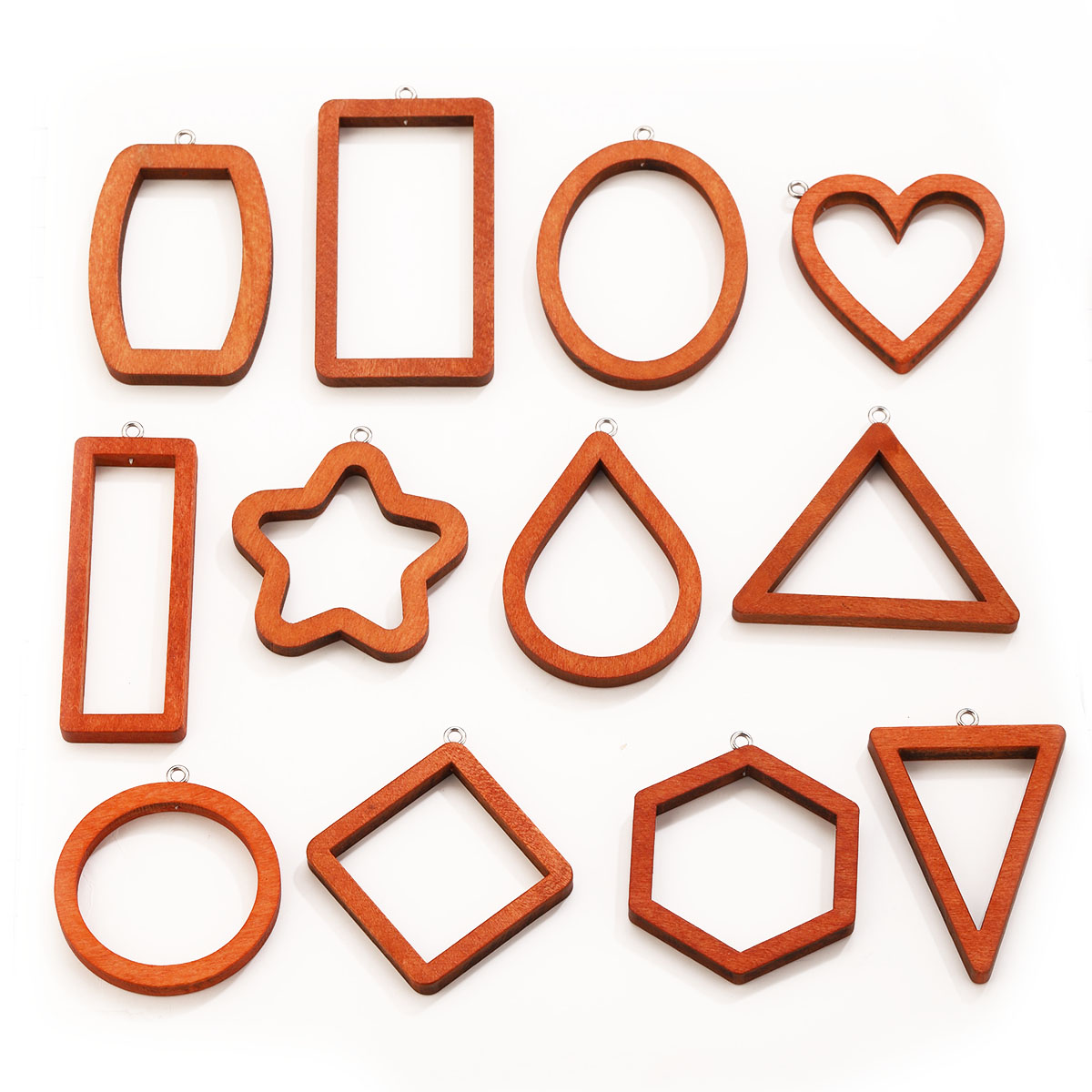 Uv Resin - 10 adet üçgen dikdörtgen ahşap geometrik
